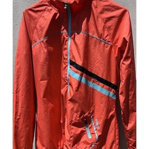 Ping Lightweight Golf Jacket Full Zip Sensorwarm Bright Orange Women's Large - Picture 7 of 15
